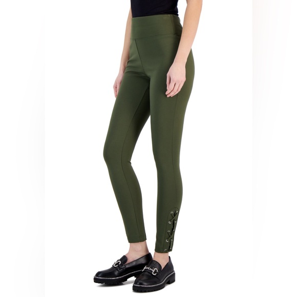 I.N.C INTERNATIONAL CONCEPTS High Waist Ponte Knit Lace Up Skinny Pants - Picture 1 of 7